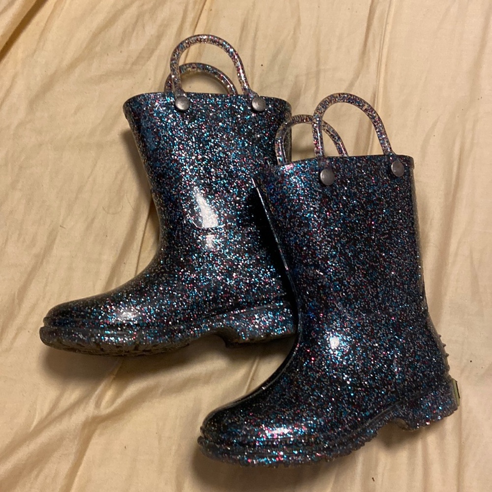 Glitter rain boots